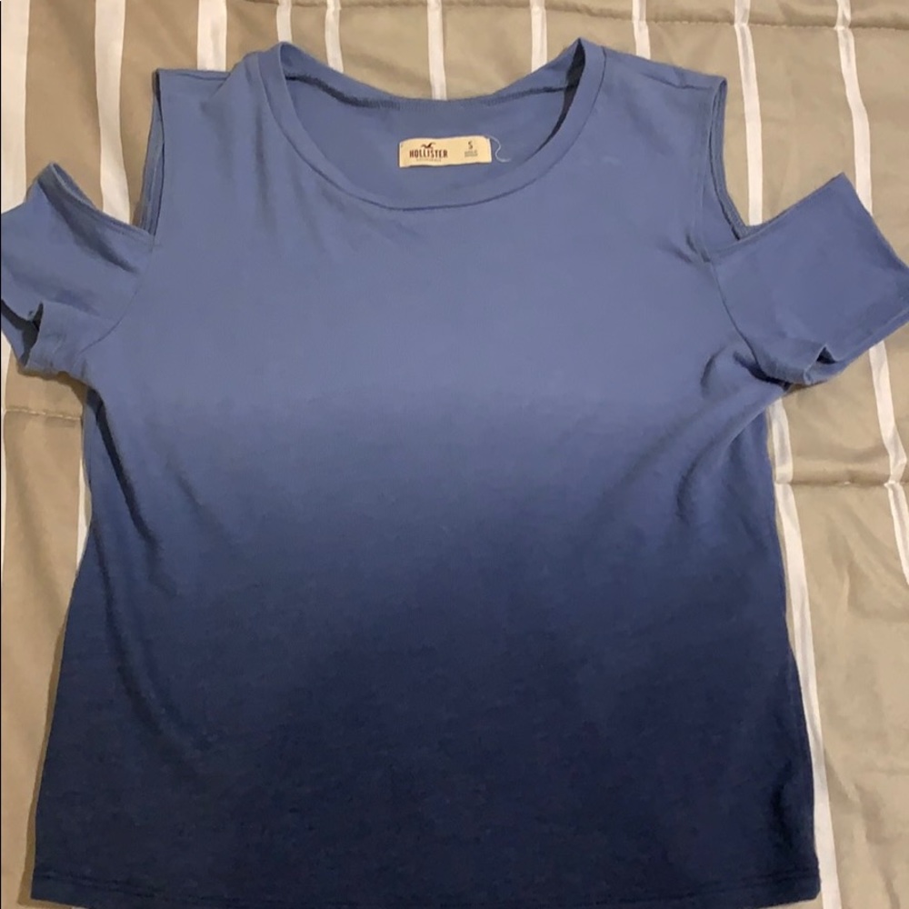 Blue cut out shoulder Hollister shirt